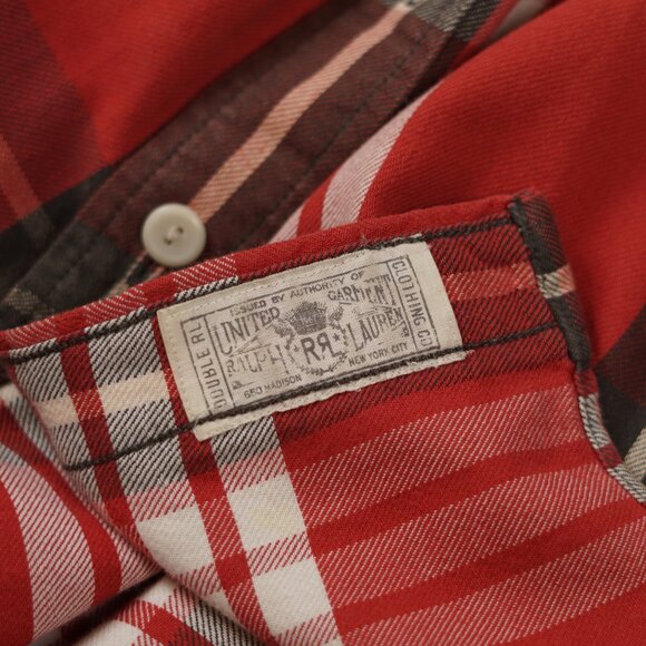 RRL Ralph Lauren Western Plaid Cotton Work Shirt - Picture 7 of 13